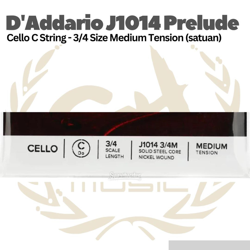 D'Addario J1014 Prelude Cello C String - 3/4 Size Medium Tension | Senar Cello Satuan