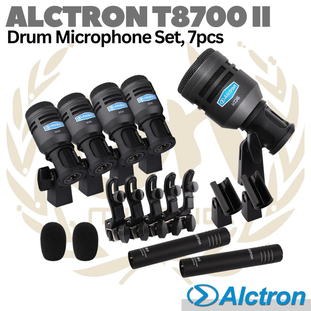 ALCTRON T8700 II MK2 Drum Set Microphone Kit, 7-pcs Mic