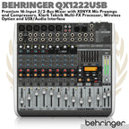 BEHRINGER XENYX QX1222USB Premium 16 Input 2/2 Bus Mixer USB