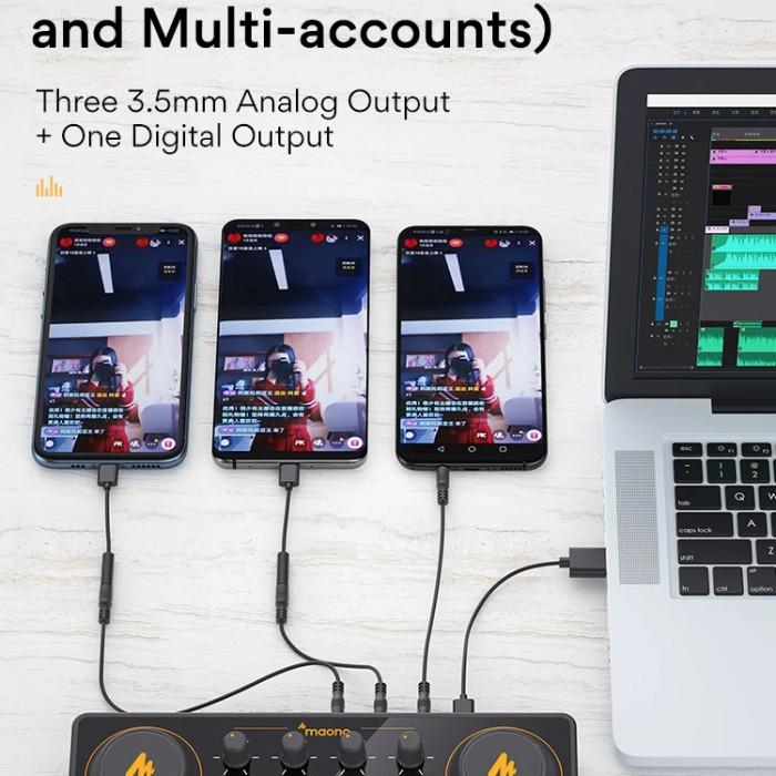 PAKET PODCAST 2 ORANG, SOUND CARD MAONO E2 AME2 PLUS A03 + RT X-MP10 + MH601