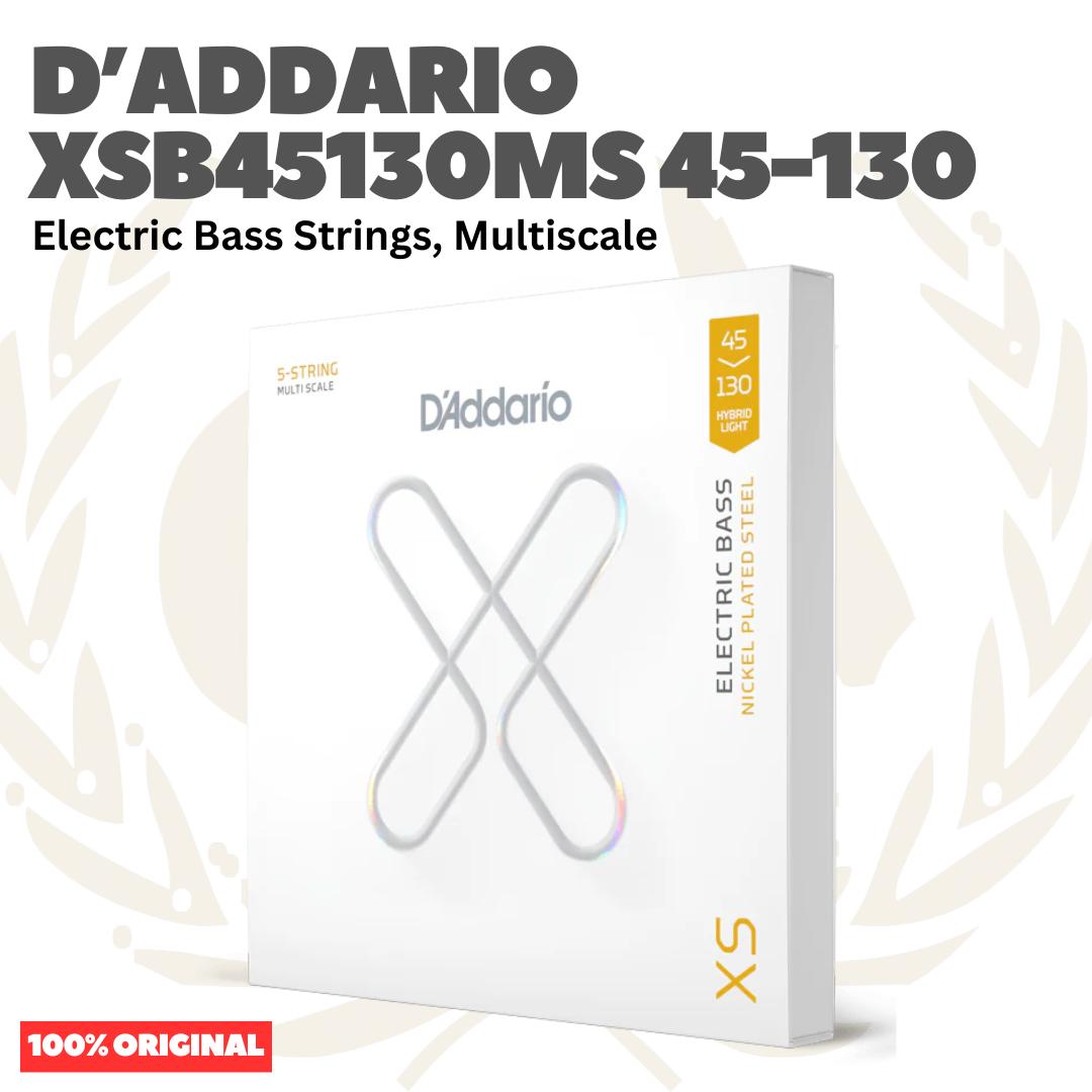 D'Addario XSB45130MS 45-130 Nickel Plated Steel Multi Scale Electric Bass 5-Strings - Senar Bass Listrik Elektrik 5-Senar Coated XSB-45130MS