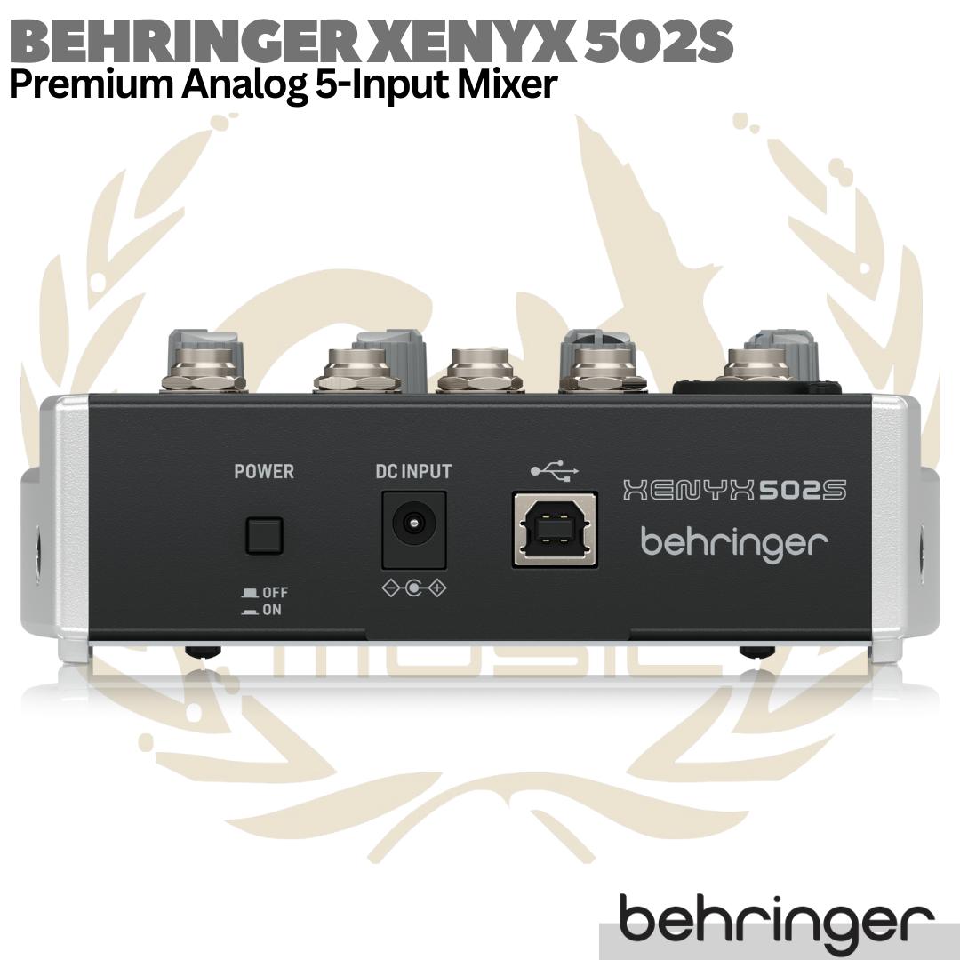 BEHRINGER XENYX 502S Premium Analog 5 Input Audio Mixer | 502USB