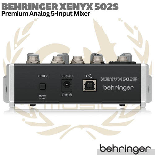 BEHRINGER XENYX 502S Premium Analog 5 Input Audio Mixer | 502USB