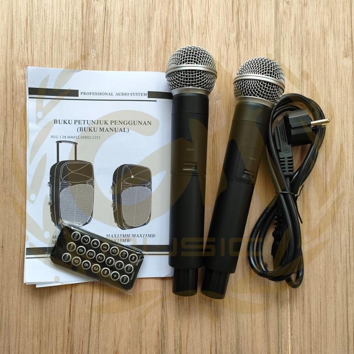 BARETONE MAX15MHWR 15" Portable Speaker | Spiker Aktif + Mic Wireless