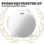EVANS EQ3 Frosted Bass Drumhead Batter - Membran Bass Drum Frosted