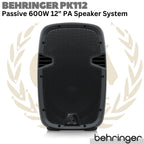 BEHRINGER PK112 Passive 600W 12 inch PA Speaker System | Spiker Pasif