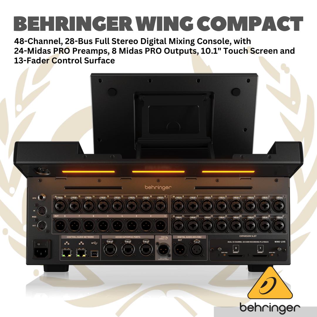 Behringer Wing Compact 48 Channel Full Stereo Digital Audio Mixer - 28 Bus Full Stereo Digital Mixing Console 13 Fader Control Surface Touch Screen