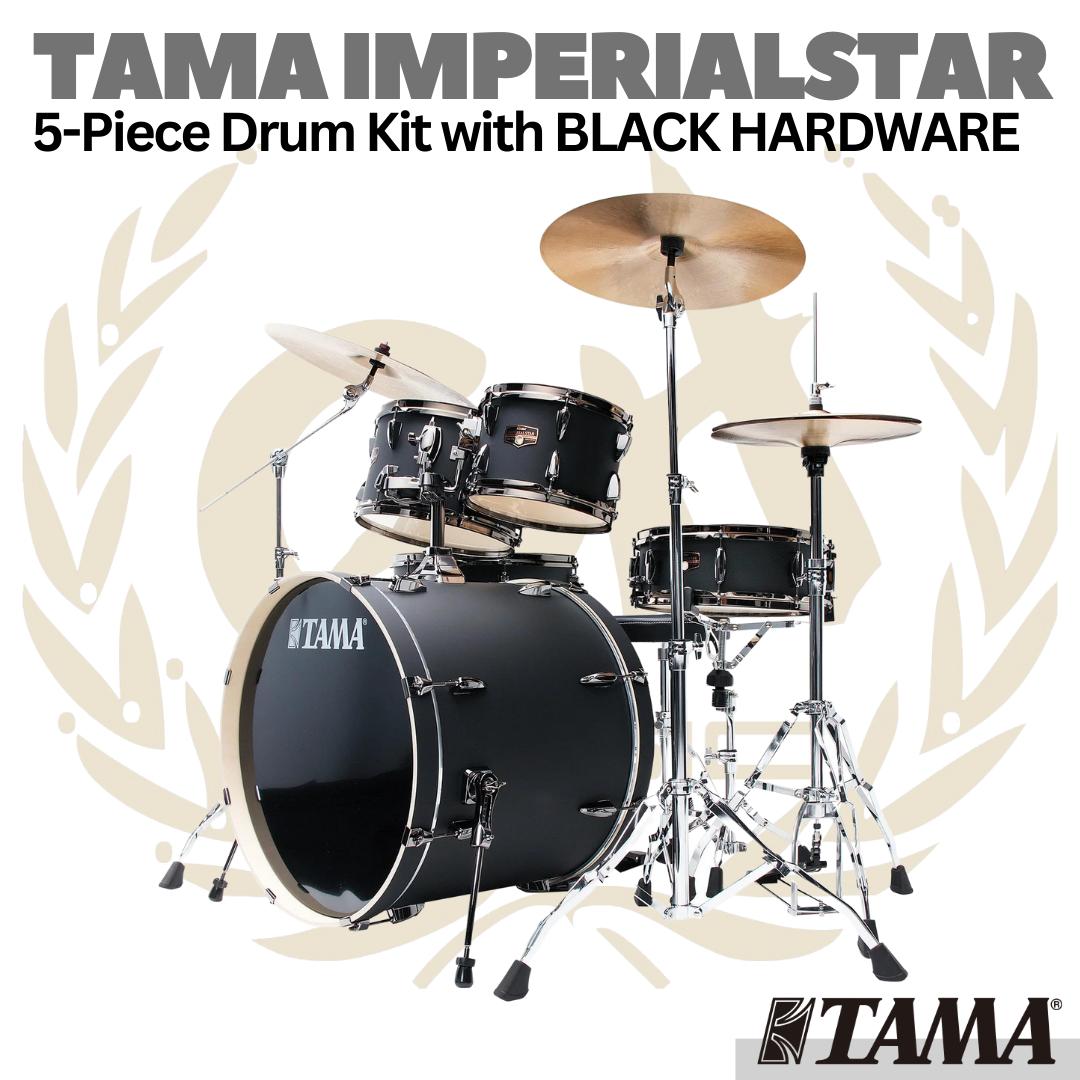 TAMA  IMPERIALSTAR Black Hardware Acoustic Drum Kit 5 Pcs | IP52H6WBN