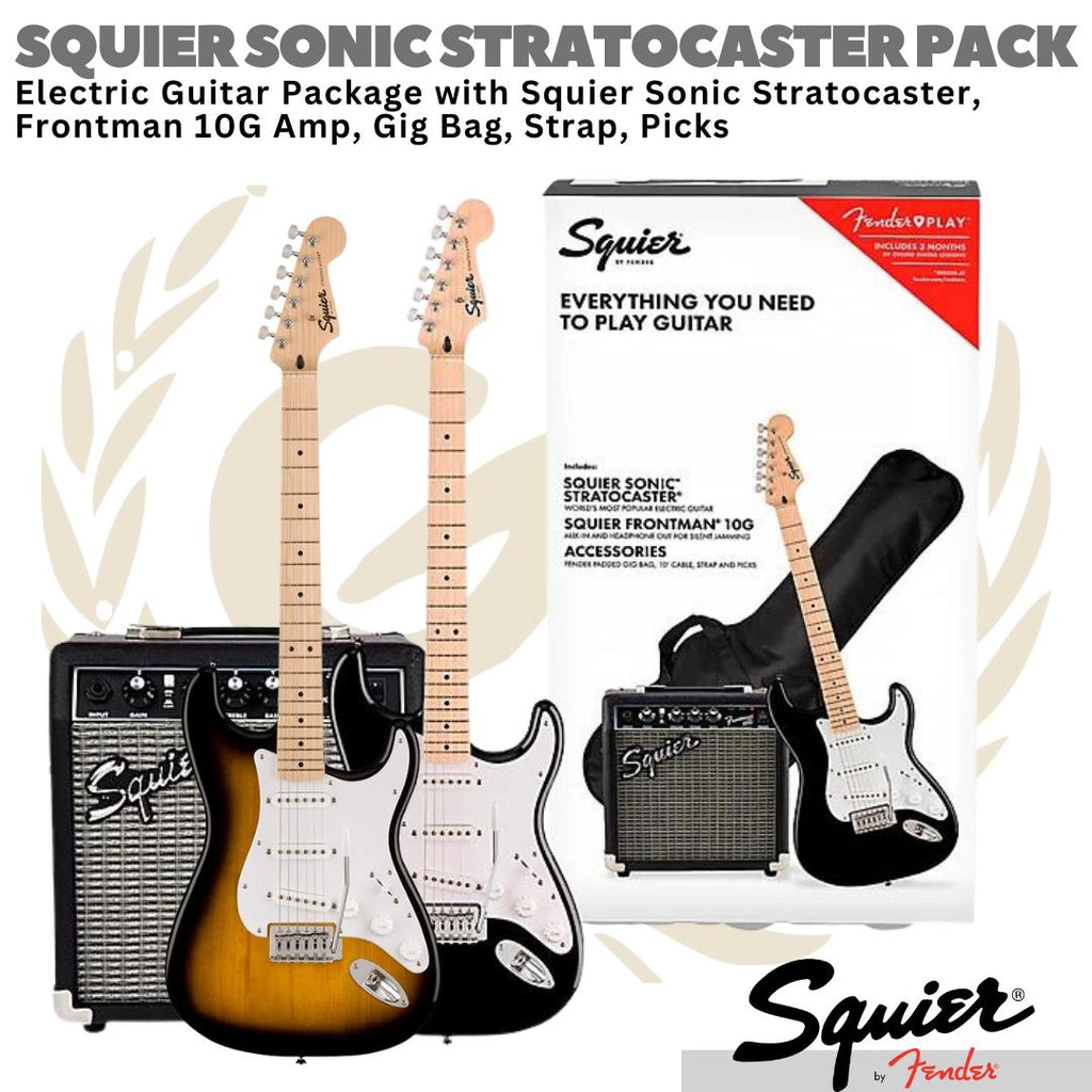 Squier Sonic Stratocaster Pack Electric Guitar + Gig Bag | Paket Gitar