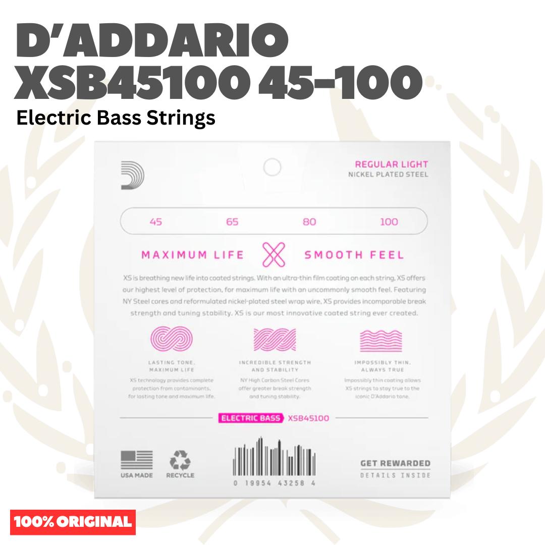 D'Addario XSB45100 45-130 Nickel Plated Steel Long Scale Electric Bass Strings - Senar Bass Listrik Elektrik Coated XSB-45100