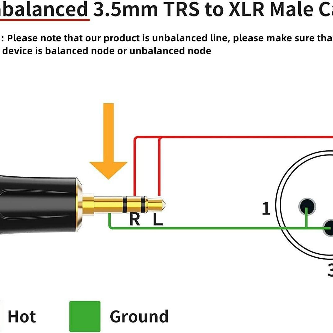 XLR MALE to 3.5mm Cable Converter | kabel Konverter