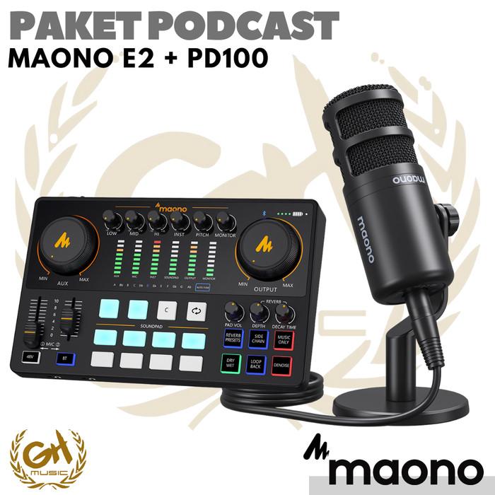 PAKET PODCAST 1 ORANG, SOUND CARD MAONO E2 + PD100 | COVER LIVE STREAMING GAMING