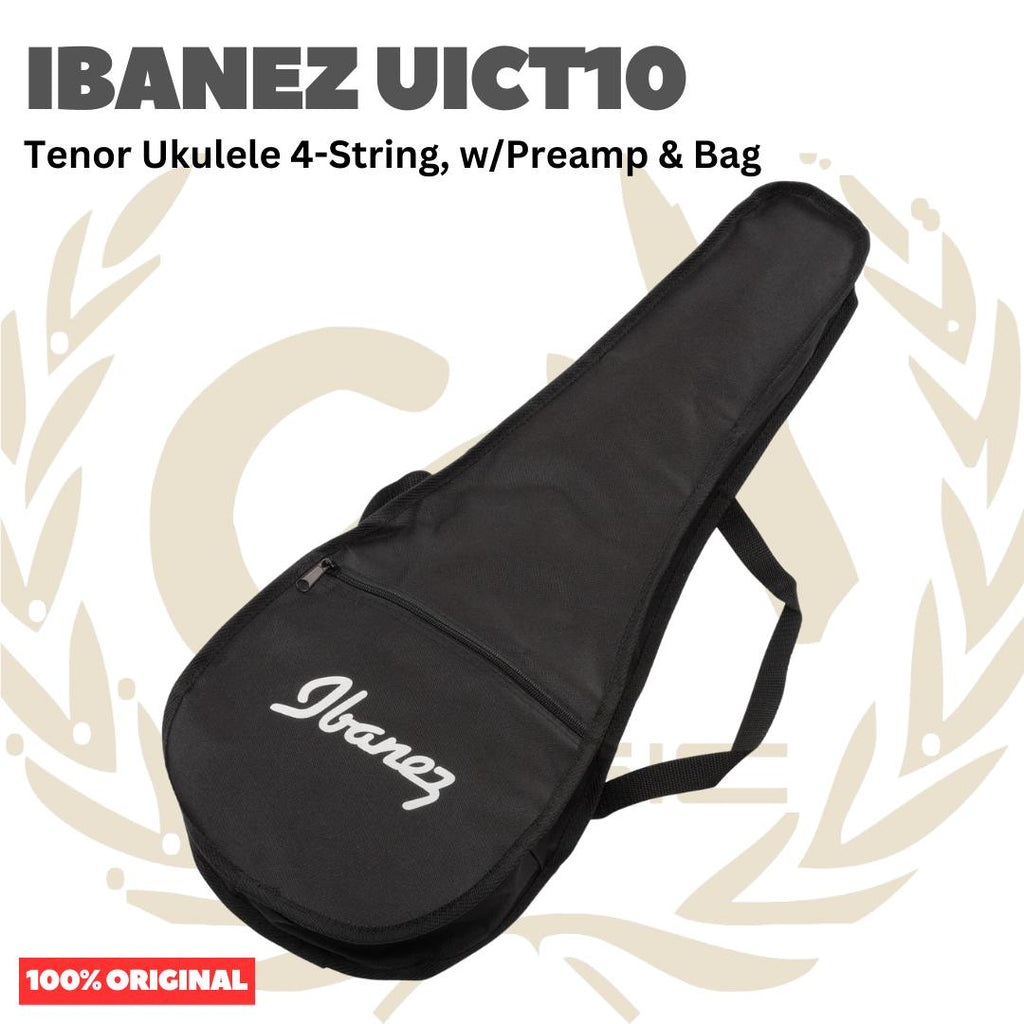 Ibanez UICT10 Tenor Ukulele 4-String w/Preamp & Bag - Ukulele Tenor 4-senar Original Asli