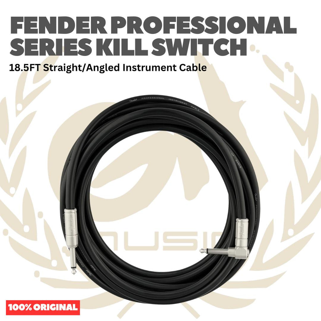 Fender Professional Series Kill Switch Straight/Angled Instrument Cable - Kabel Jack Gitar Bass Asli
