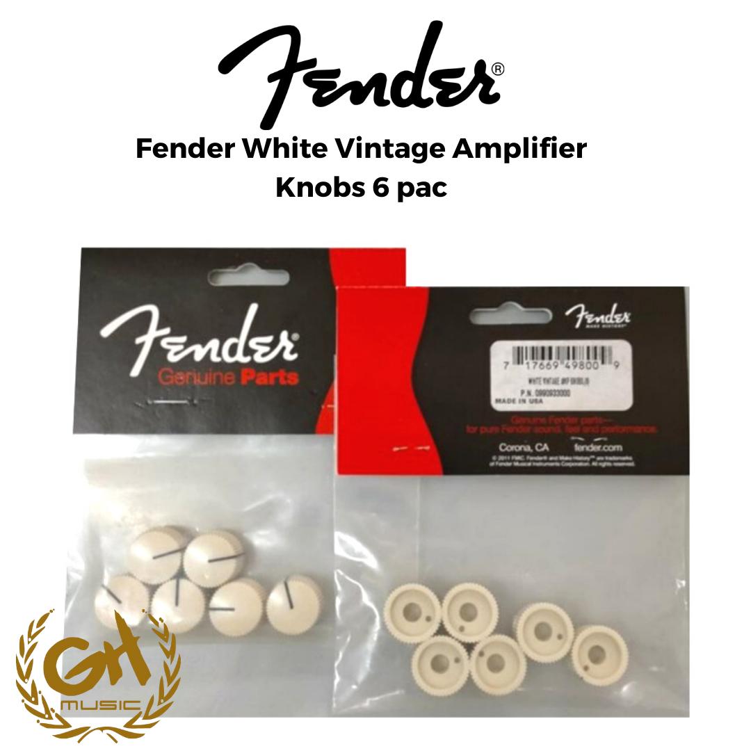 Fender White Vintage Amplifier Knobs 6 packs | Kenop Amplifier Fender