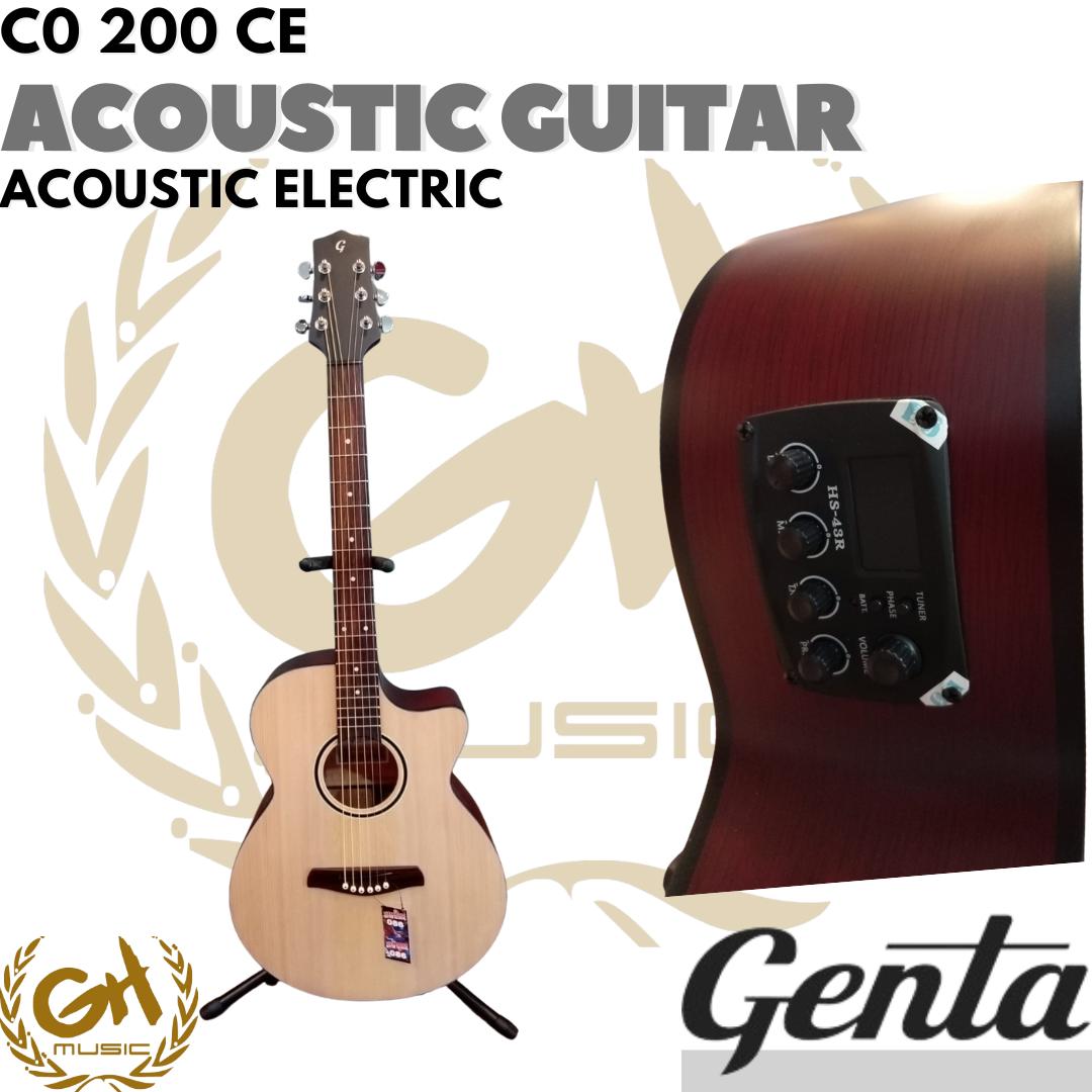 Genta CO 200 CE Acoustic Electric Guitar - Gitar Akustik CO200CE