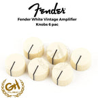 Fender White Vintage Amplifier Knobs 6 packs | Kenop Amplifier Fender