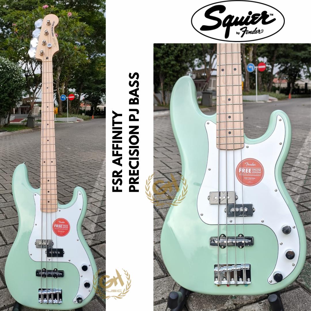 Squier FSR Affinity Precision PJ Bass Guitar, Maple FB - BASS ELEKTRIK