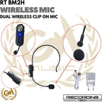 RECORDING TECH RT BM2H WIRELESS DUAL CLIP ON MIC BANDO IMAM SEMINAR