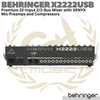 BEHRINGER X2222USB 22 Input 2/2 Bus Audio Mixer | USB Interface X2222