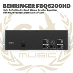 BEHRINGER ULTRAGRAPH PRO FBQ6200HD Stereo Graphic Equalizer with FBQ | FBQ-6200-HD