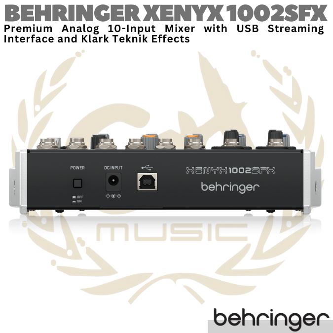 BEHRINGER XENYX 1002SFX Audio Mixer with USB Streaming Interface