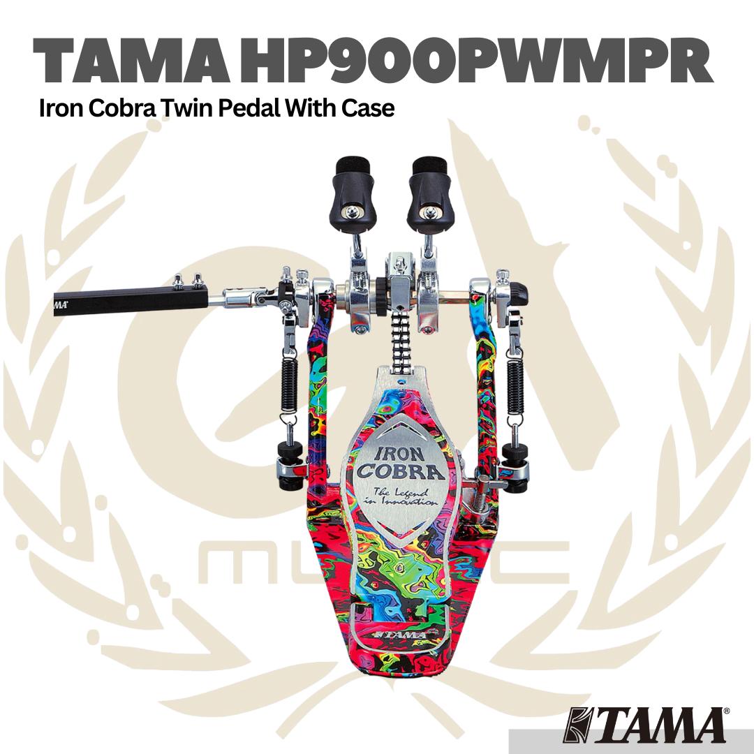 TAMA HP900PWMPR Limited Iron Cobra 900 Marble Psycedelic Rainbow Power Glide Twin Pedal w/Case - Double Pedam Drum HP900
