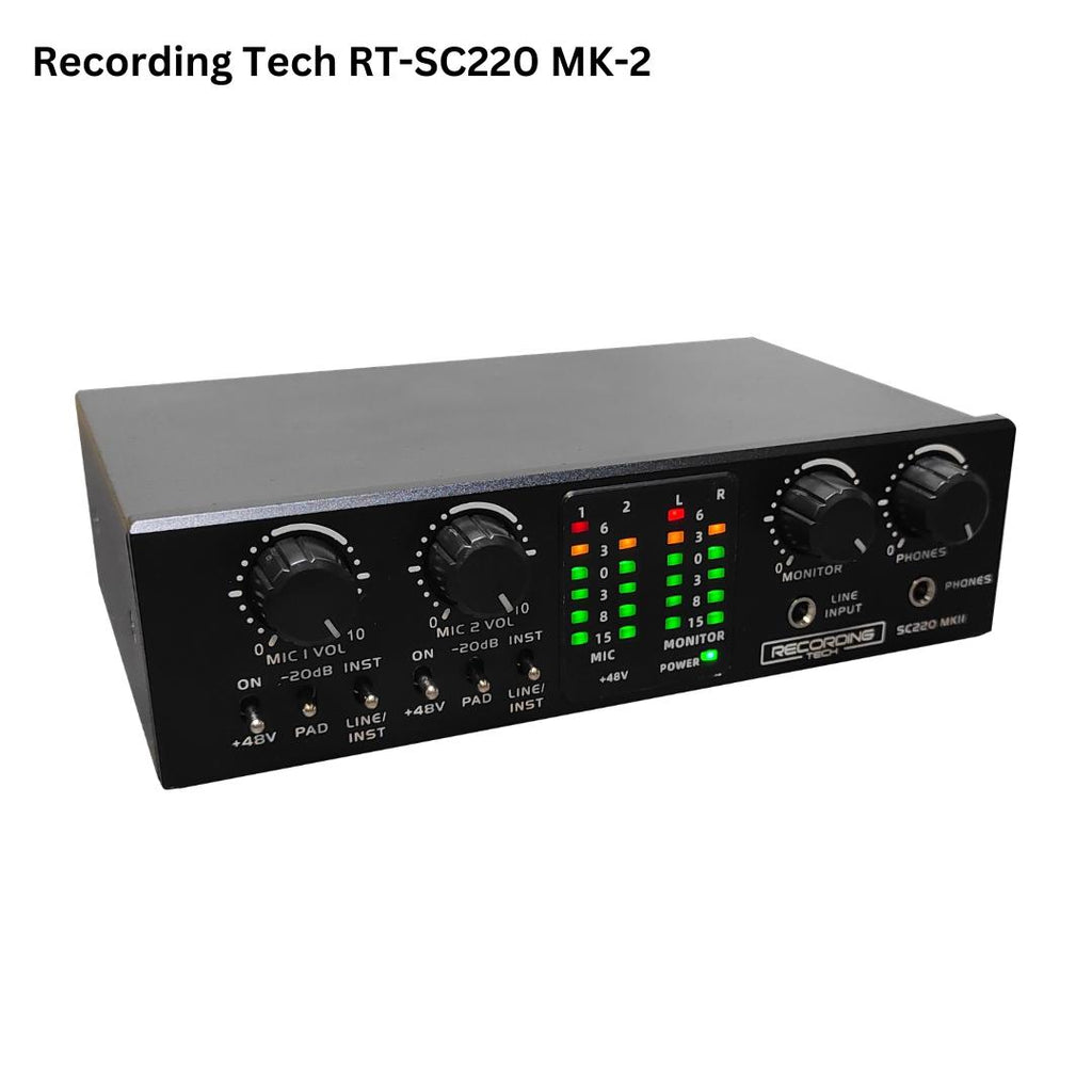 Recording Tech SC220 MK-I & MK-II Professional Audio Interface Soundcard for Recording or Live Streaming - Sound Card SC-220