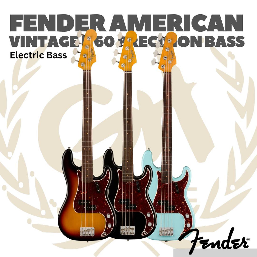 Fender American Vintage II 60 Precision Bass Electric Guitar, RW FB - Bass Elektrik