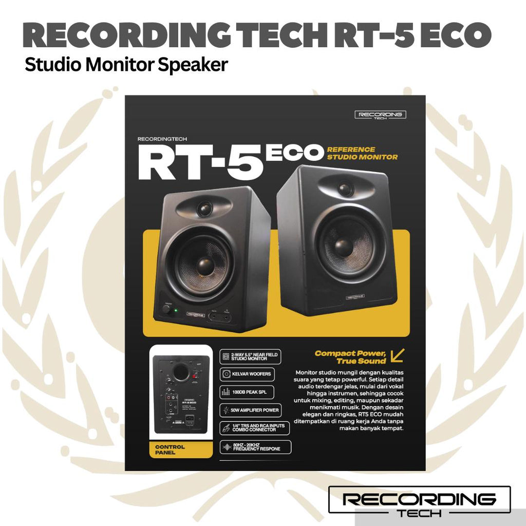 Recording Tech RT5 Eco Studio Monitor Speaker - Speaker Recording