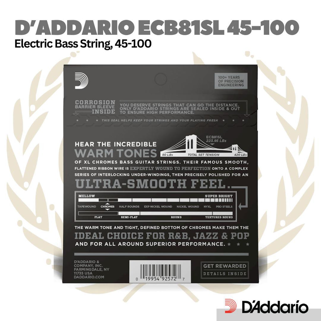 D'addario ECB81SL 45-100 Electric Bass String Super Long Scale - Senar Bass
