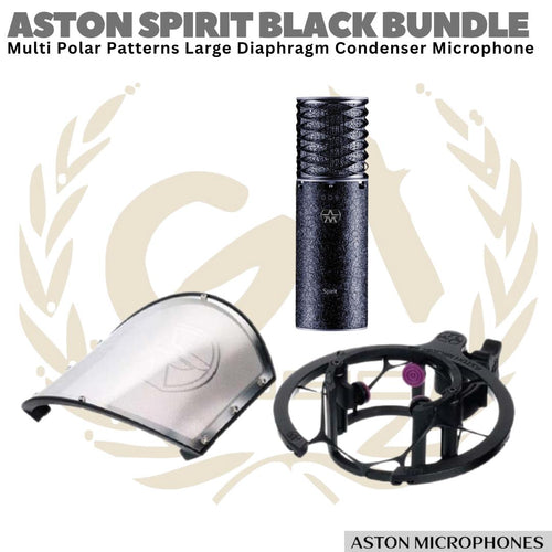 ASTON SPIRIT BLACK BUNDLE Multi Polar Patterns Condenser Microphone (made in UK)