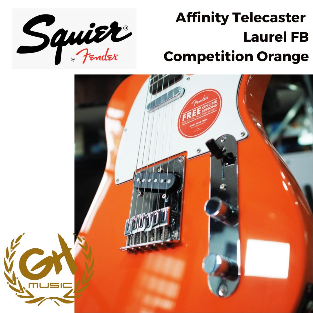 Squier Afinity Telecaster Electric Guitar Laurel FB Competition Orange