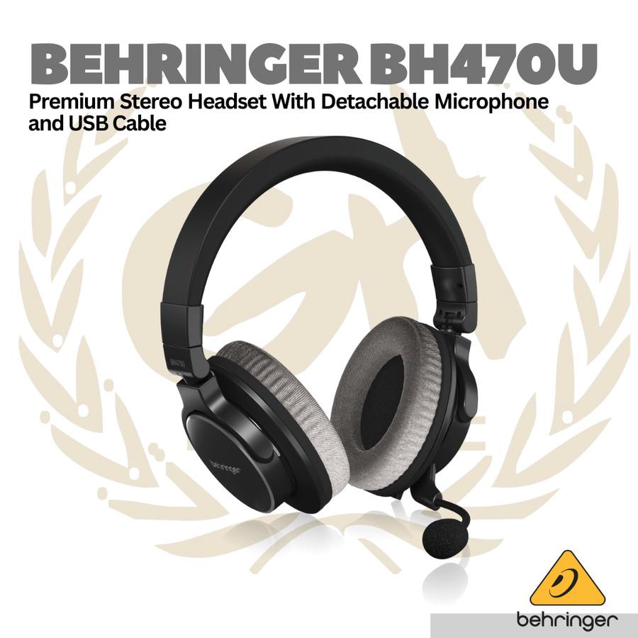 Behringer BH470U Premium Stereo Headset with Detachable Microphone and USB Cable