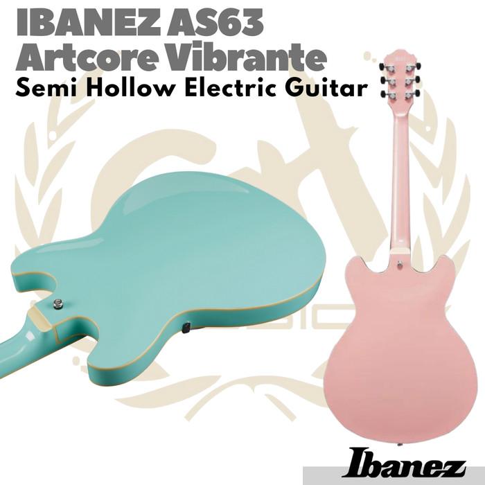 Ibanez AS63 Artcore Vibrante Semi Hollow Electric Guitar Gitar listrik