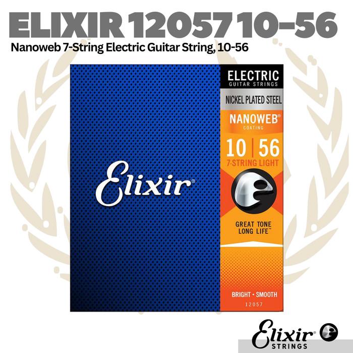 Elixir 12057 Nano Light 7-String Electric Guitar Strings 10-56