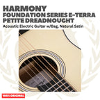 Harmony Foundation Series e-Terra Petite Dreadnought Acoustic Guitar w/Bag - Gitar Akustik Elektrik dg Preamp