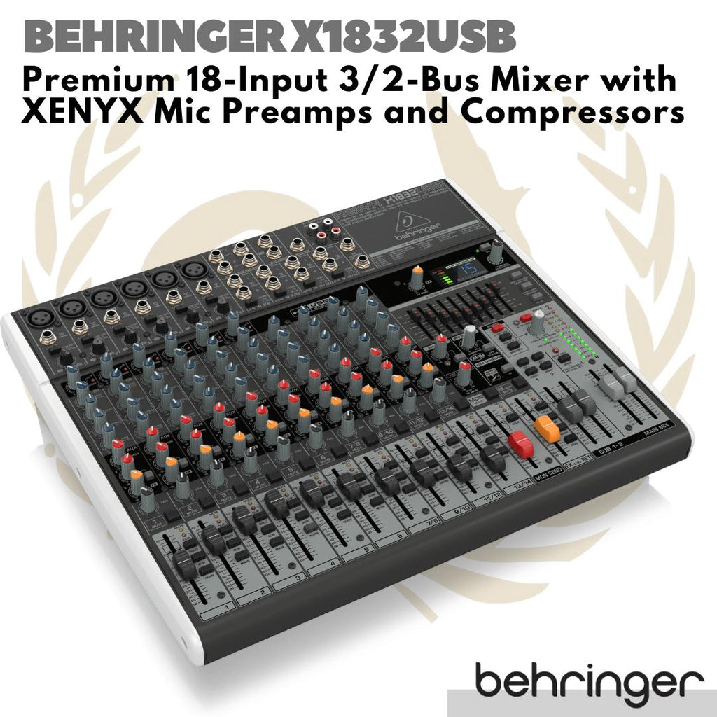 Behringer Xenyx X1832USB Premium 18 Input 3 Bus Mixer USB Interface