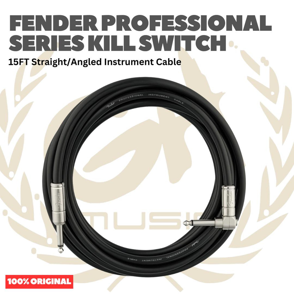 Fender Professional Series Kill Switch Straight/Angled Instrument Cable - Kabel Jack Gitar Bass Asli