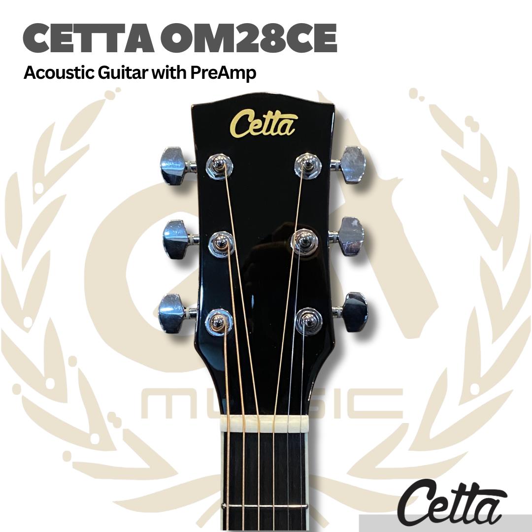 Cetta OM28CE Acoustic Guitar with Pre-Amp - Gitar Akustik Elektrik Cetta OM28CE dengan PreAmp