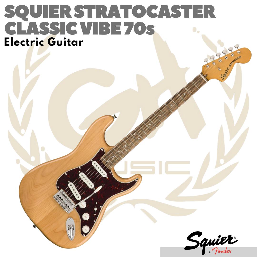 Squier Classic Vibe 70s Stratocaster Electric Guitar, Laurel FB - Gitar Listrik Elektrik