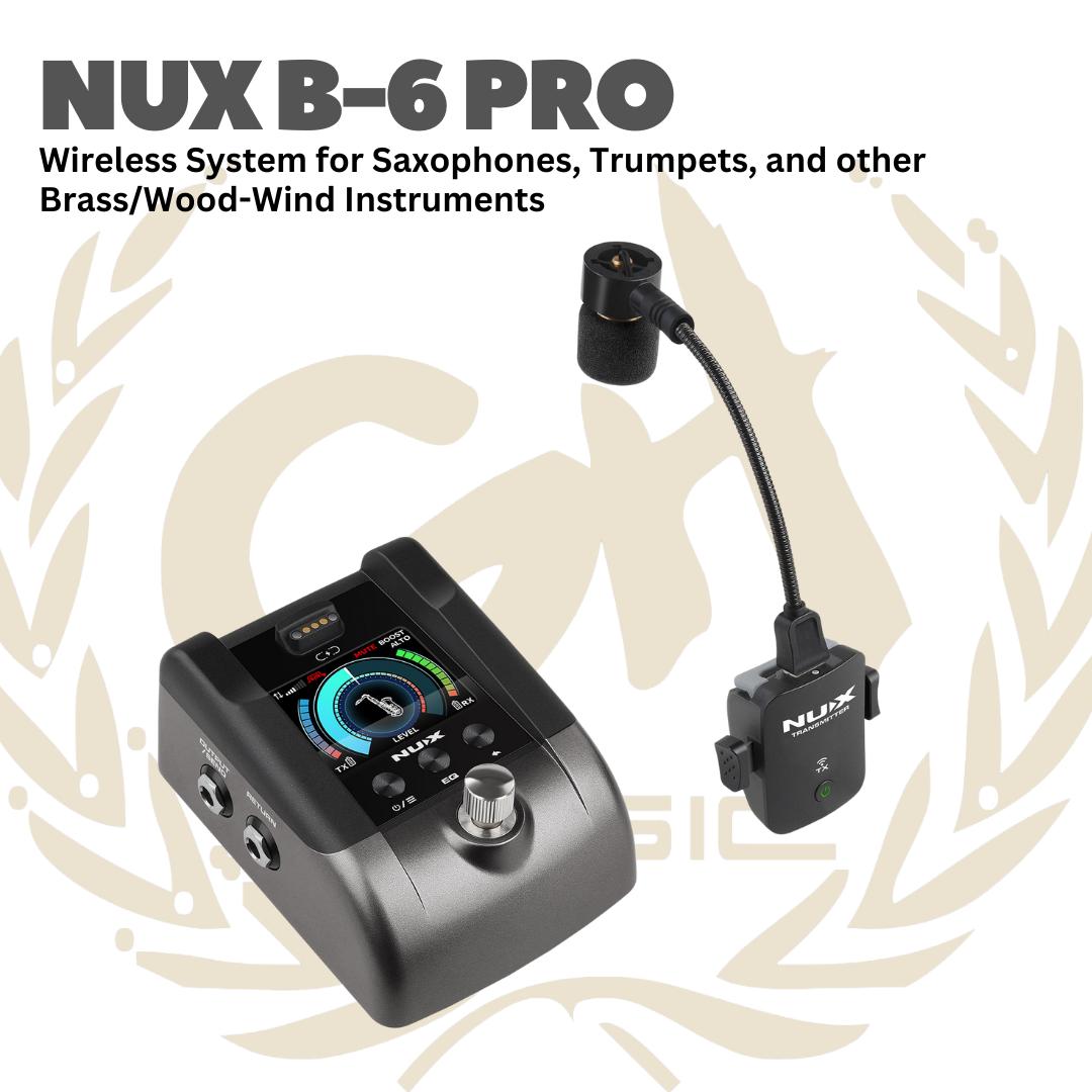 NUX B-6 PRO Wireless System for Saxophones, Trumpets, and other Brass/Wood-Wind Instruments - Mic Wireless NUX B6 PRO untuk Alat Musik Tiup