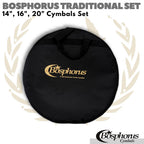 BOSPHORUS TRADITIONAL SET 14", 16", 20" Cymbals Hi hat Crash Ride