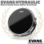EVANS HYDRAULIC Black Coated Snare Batter Drumhead | 13 14 Inch