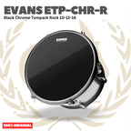 EVANS ETP-CHR-R Black Chrome Tom Drumhead Rock Tom Pack (10", 12", 16") - Membran Tom Drum Tompack Head Membran Original Asli