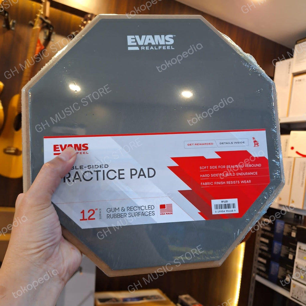 EVANS RF Double Sided Practice Pads | Drum Pad latihan Real Feel